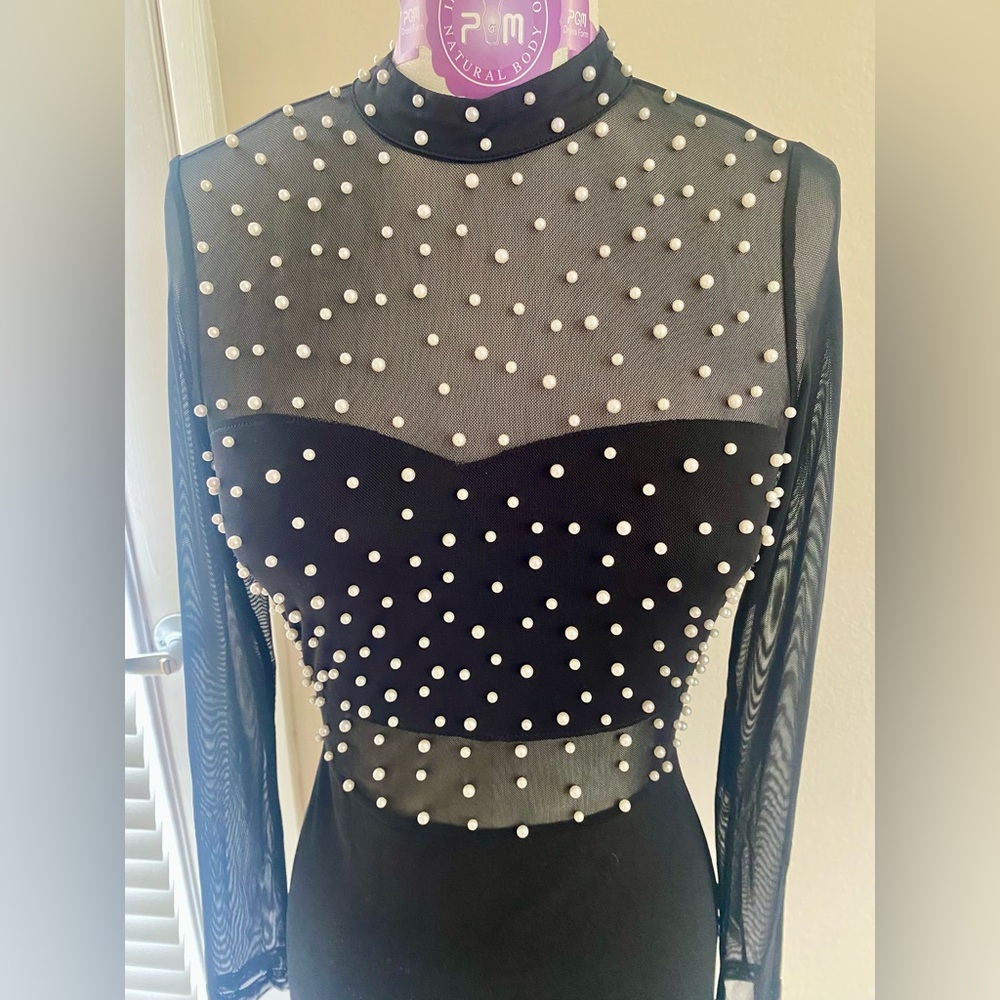 Charlotte Russe Black Mini Dress with Silver Details Size Small S